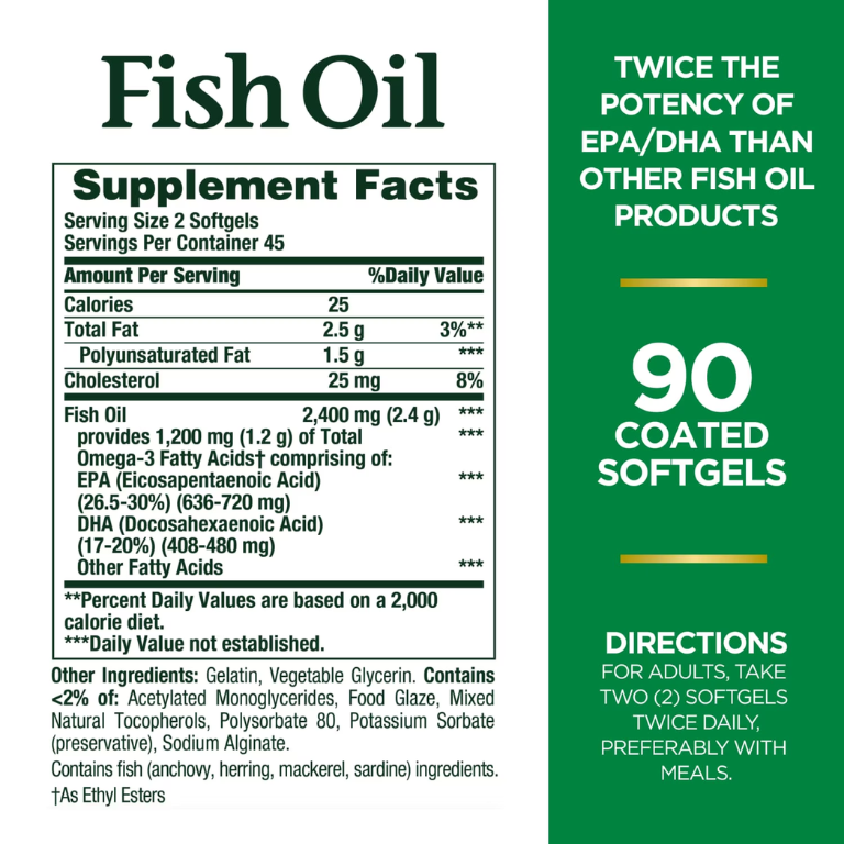 Fish Oil 2.400mg Nature's Bounty (90 softgels)