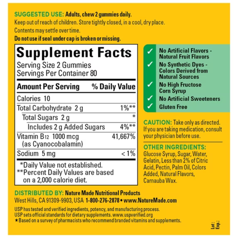 Energy B12 Nature Made 1.000mcg (160 gomas)