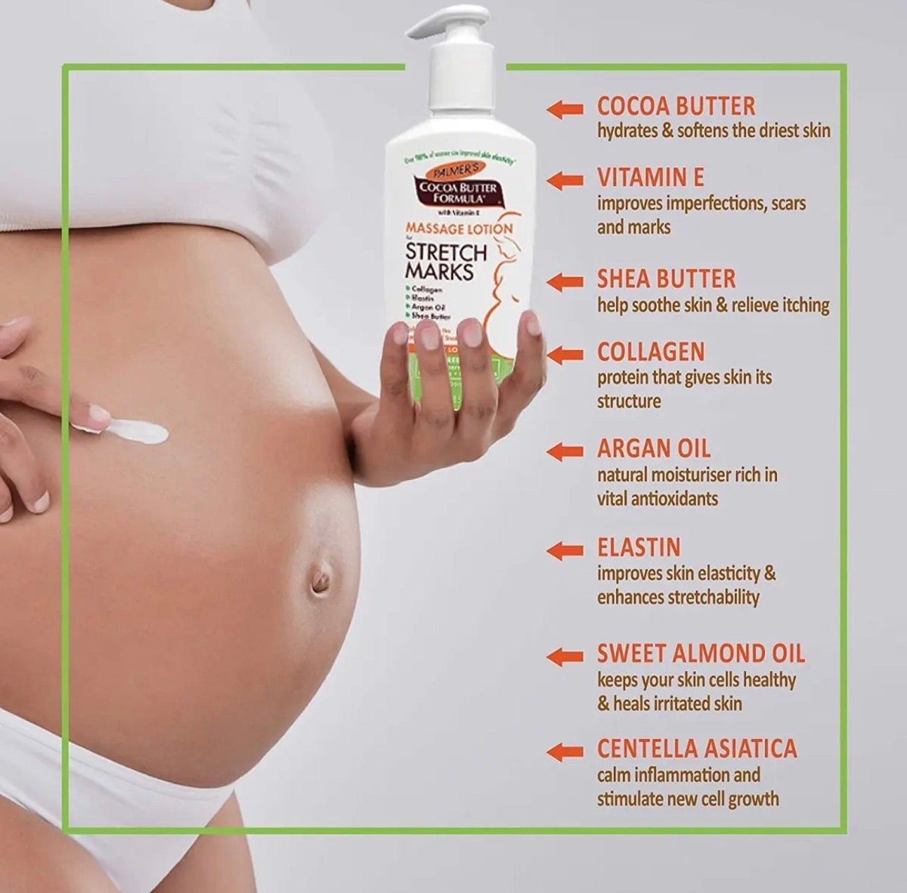Crema Corporal de masaje con fórmula de manteca de cacao para estrías Palmer's (190ml)