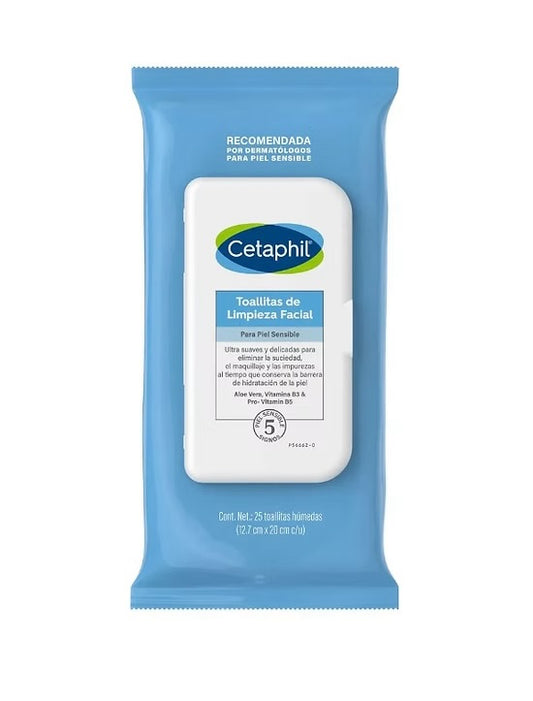 Toallitas de Limpieza Facial Cetaphil (25 Unidades)