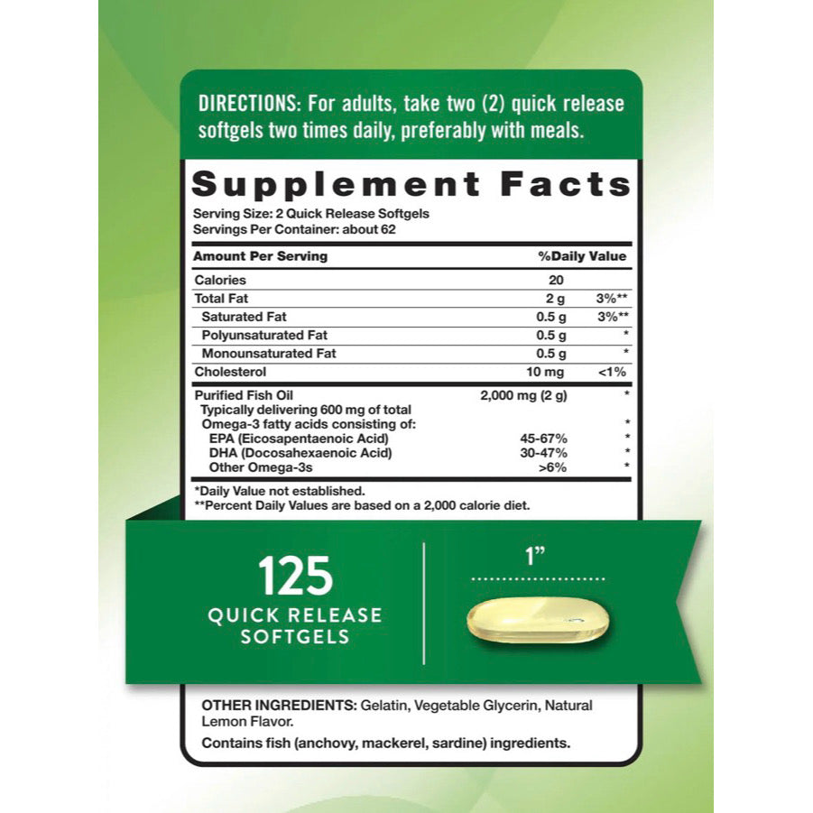 Fish Oil Nature's Truth 2.000mg (125 cápsulas)