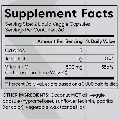 Vitamina C Liposomal Sports Research 500mg (120 cápsulas)