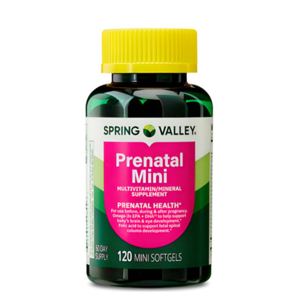 Multivitaminico Prenatal Mini Spring Valley (120 Mini cápsulas)