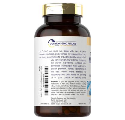 Triple Magnesio (Glicinato + Citrato + Malato) Carlyle (240 cápsulas)