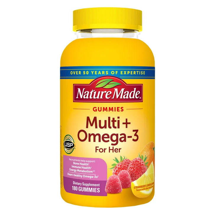 Multi + Omega 3 para mujer Nature Made(180 gomas)