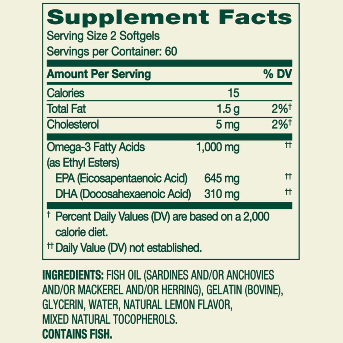 Omega 3 Mini Spring Valley 1.000mg (120 mini cápsulas)