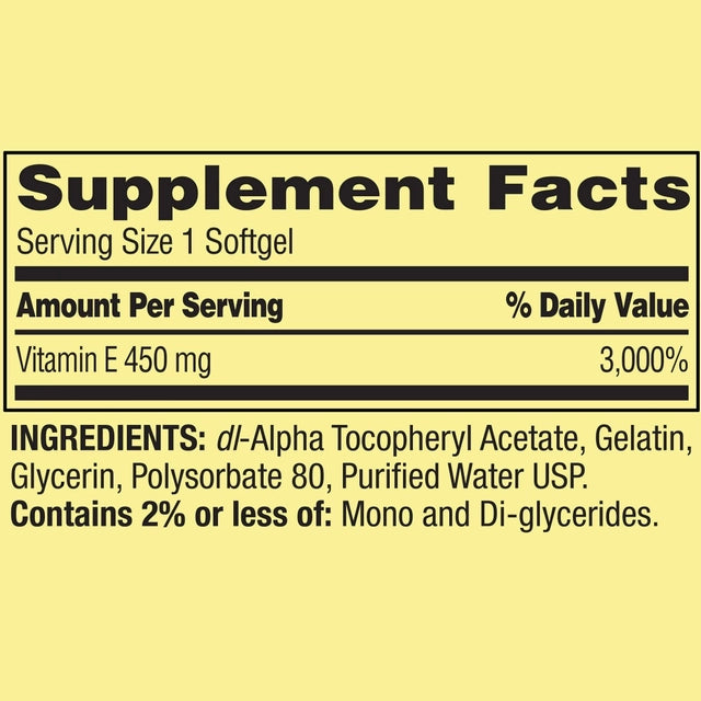 Vitamina E Kirkland 450mg (1.000IU) (100 Cápsulas)