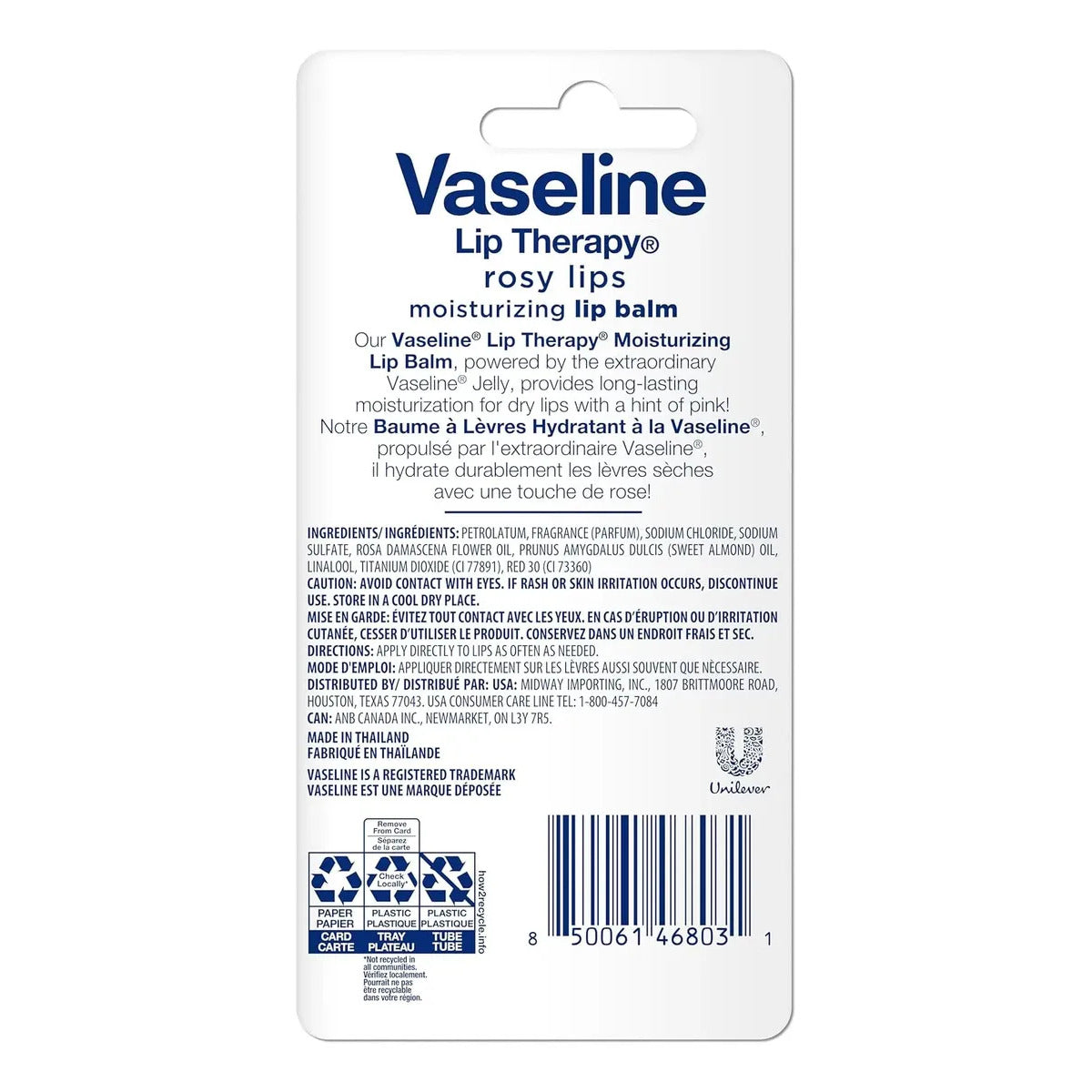 Hidratante de Labios Lip Balm Rosy Lips Vaseline (2 unidades)