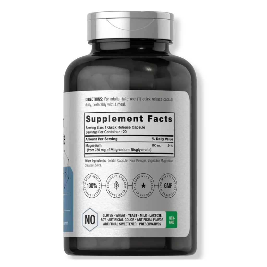 Bisglicinato de Magnesio Horbaach 750mg (120 cápsulas)