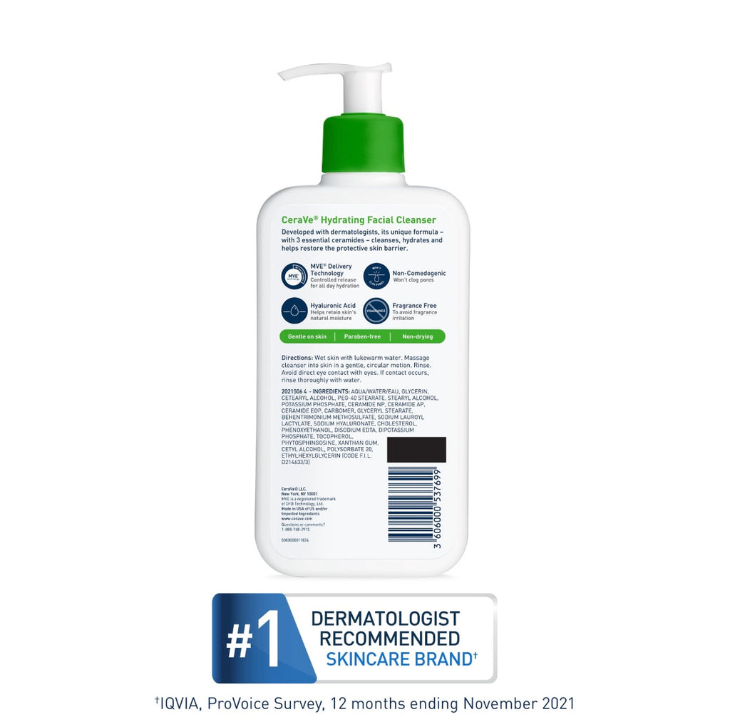 Limpiador Facial Hidratante CeraVe para piel normal a seca (473 ml)