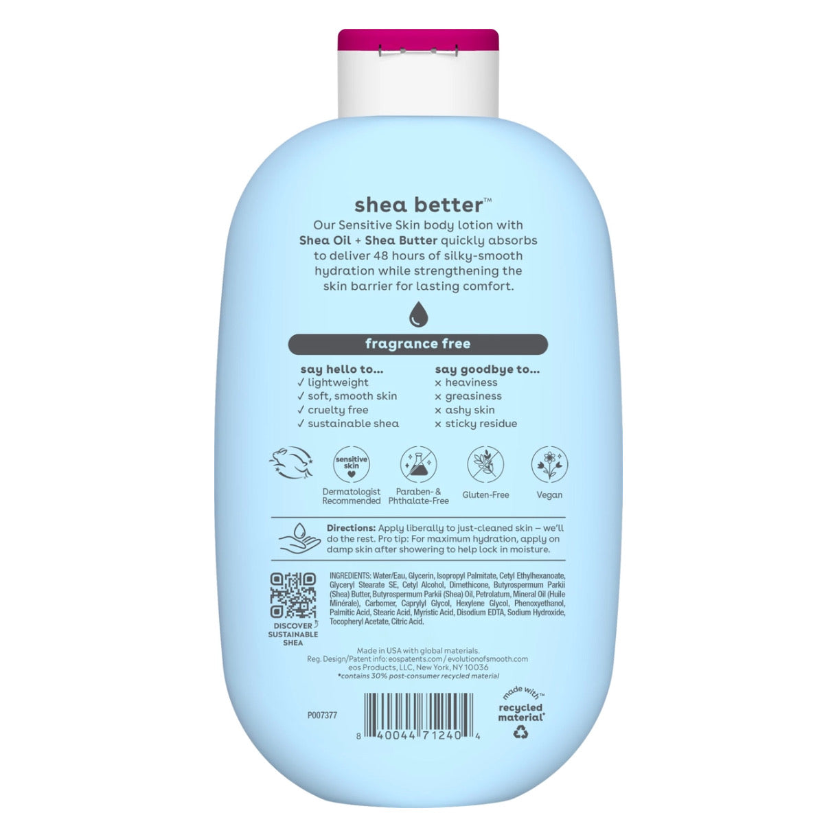 Crema Hidratante Corporal EOS Fragance Free (473ml)