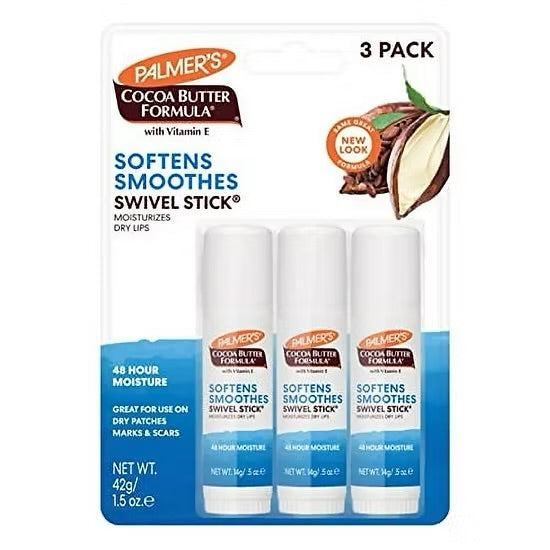 Pack X 3 Barra Hidratante con Manteca de Cacao Palmers (42 gramos)