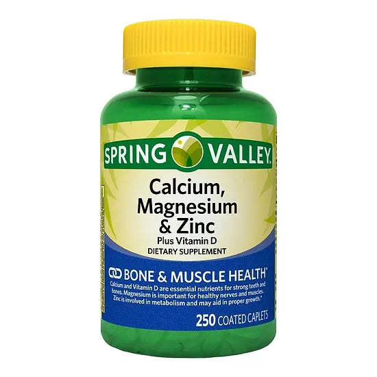 Calcio, Magnesio y Zinc + Vitamina D Spring Valley (250 tabletas)