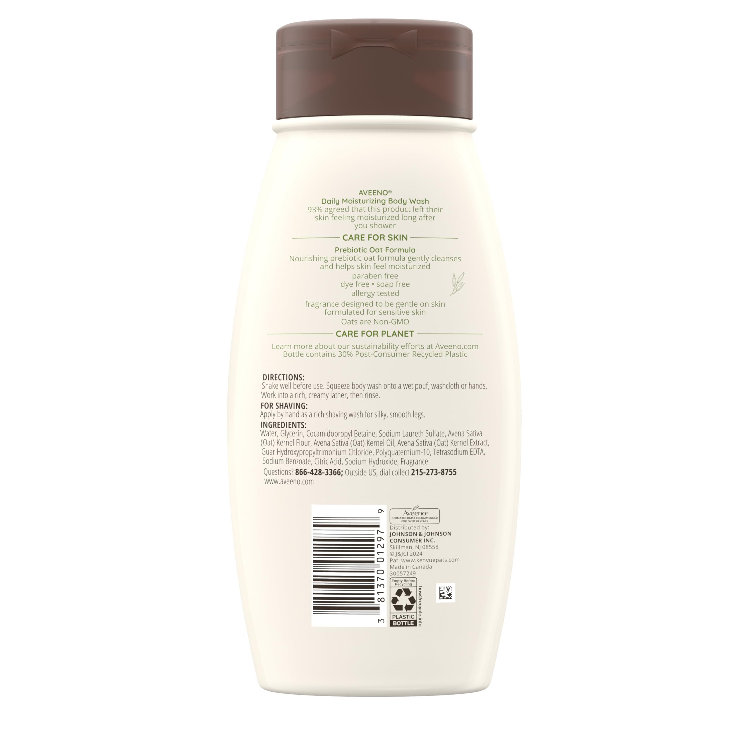 Jabón Corporal Hidratante para piel sensible Aveeno (532ml)