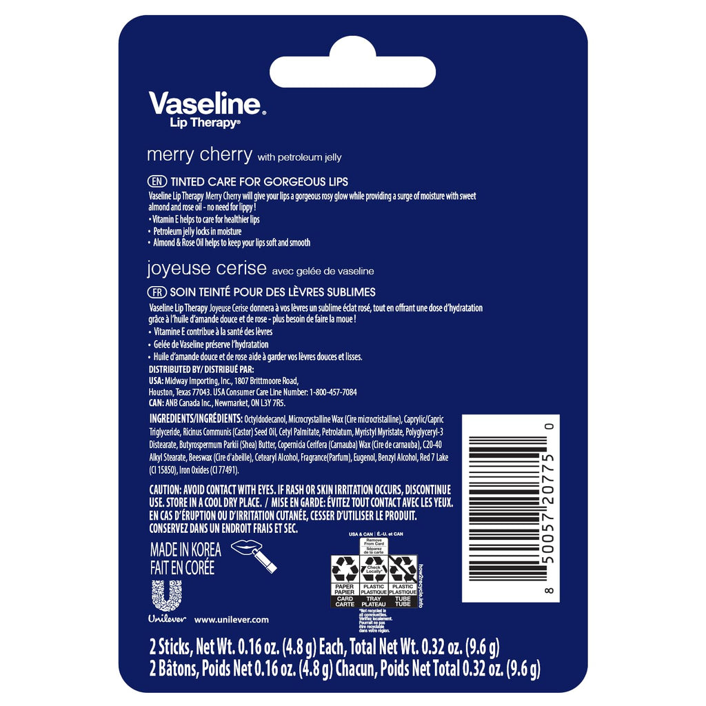 Hidratante de Labios Vaseline Merry Cherry X2 Vaseline