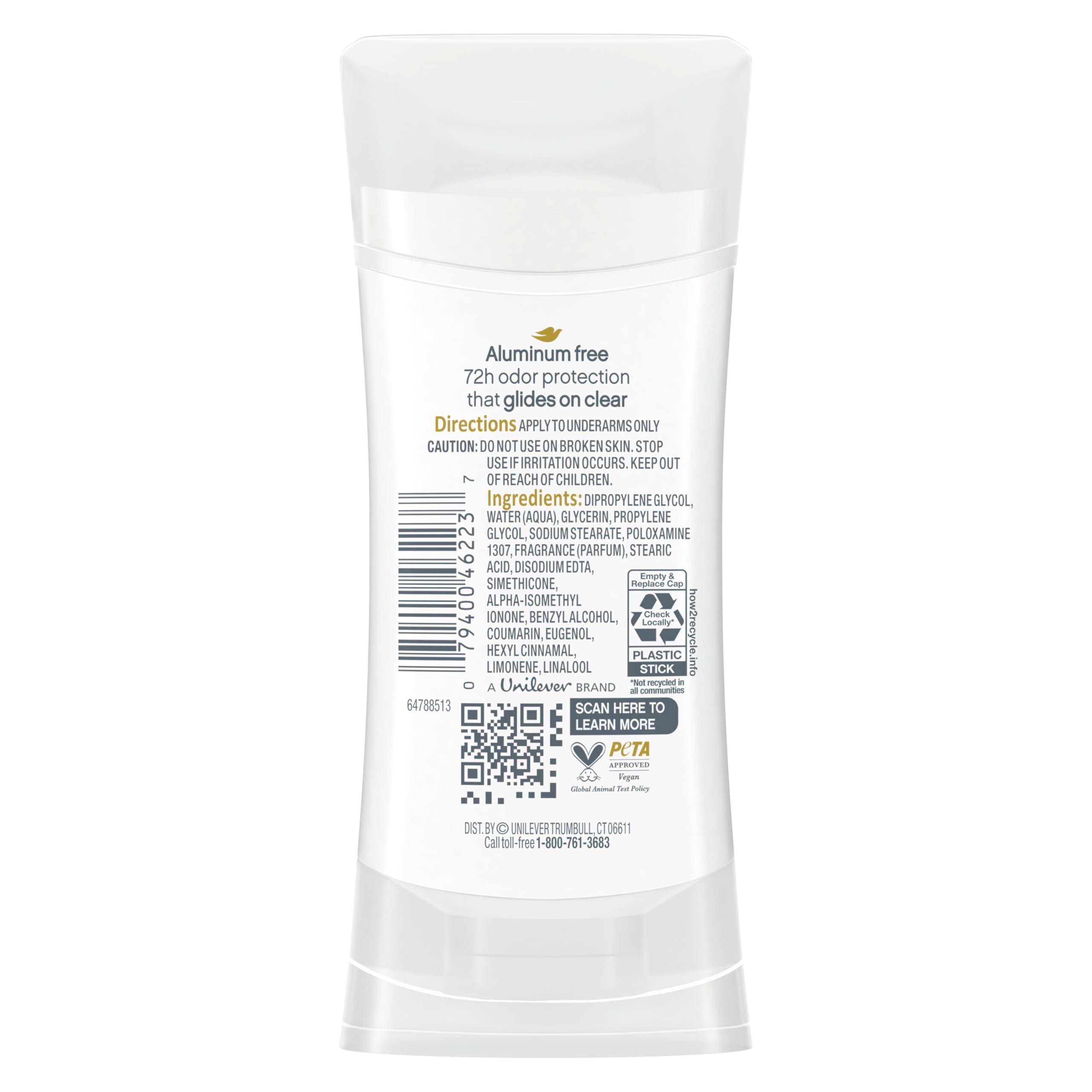 Desodorante Dove Coconut & Pink 0% aluminio (74g)