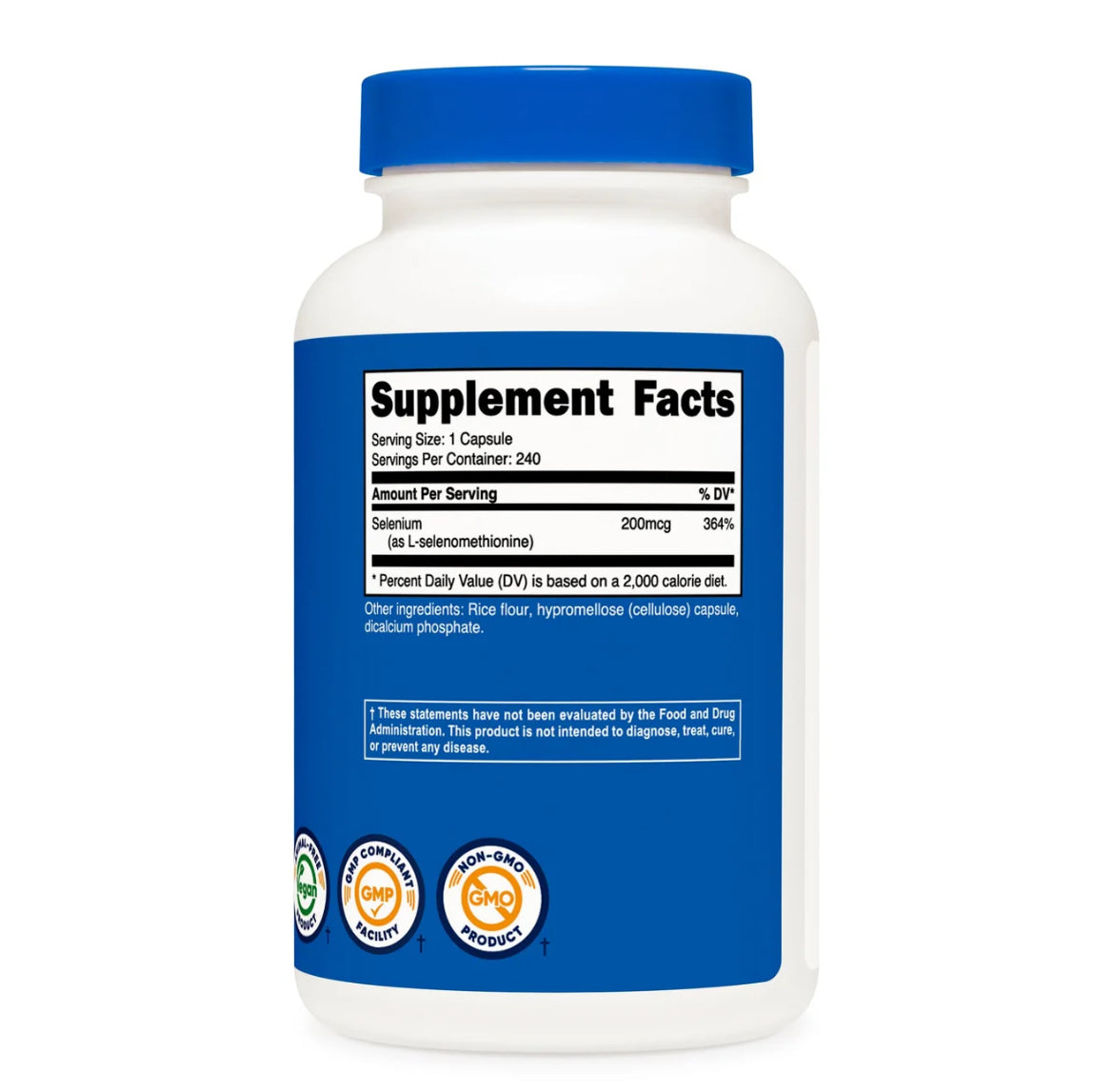 Selenio Nutricost 200mcg (240 cápsulas)