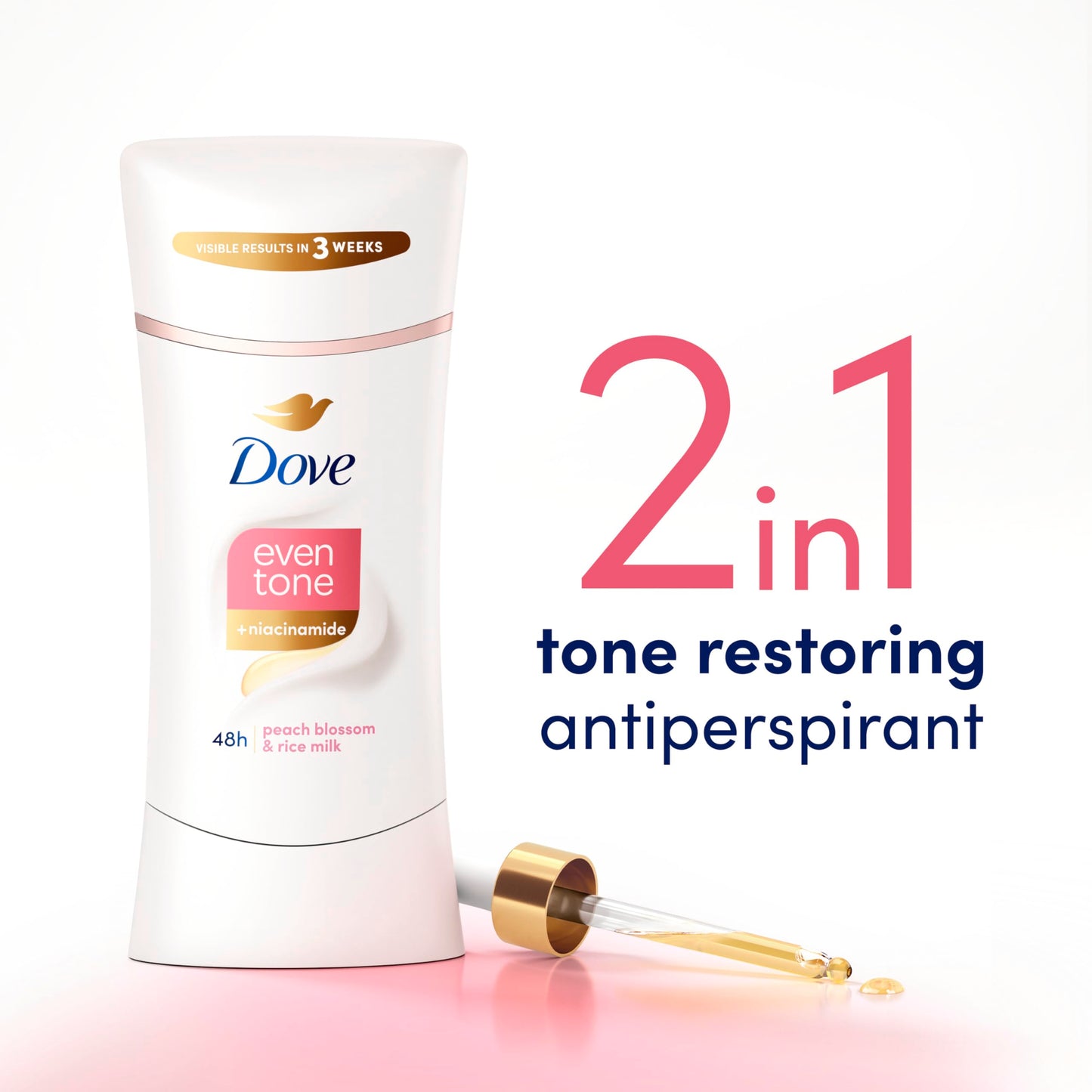 Desodorante Antitranspirante Dove Even Tone Peach Blossom & Rice Milk (74g)