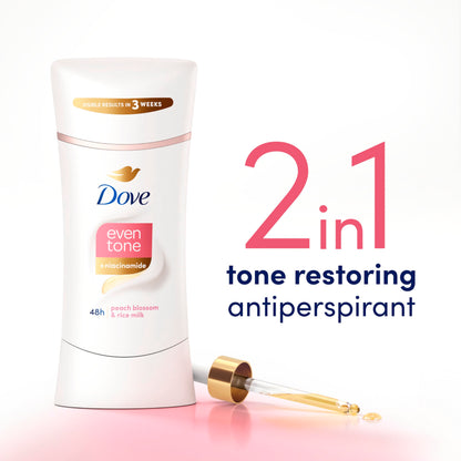 Desodorante Antitranspirante Dove Even Tone Peach Blossom & Rice Milk (74g)
