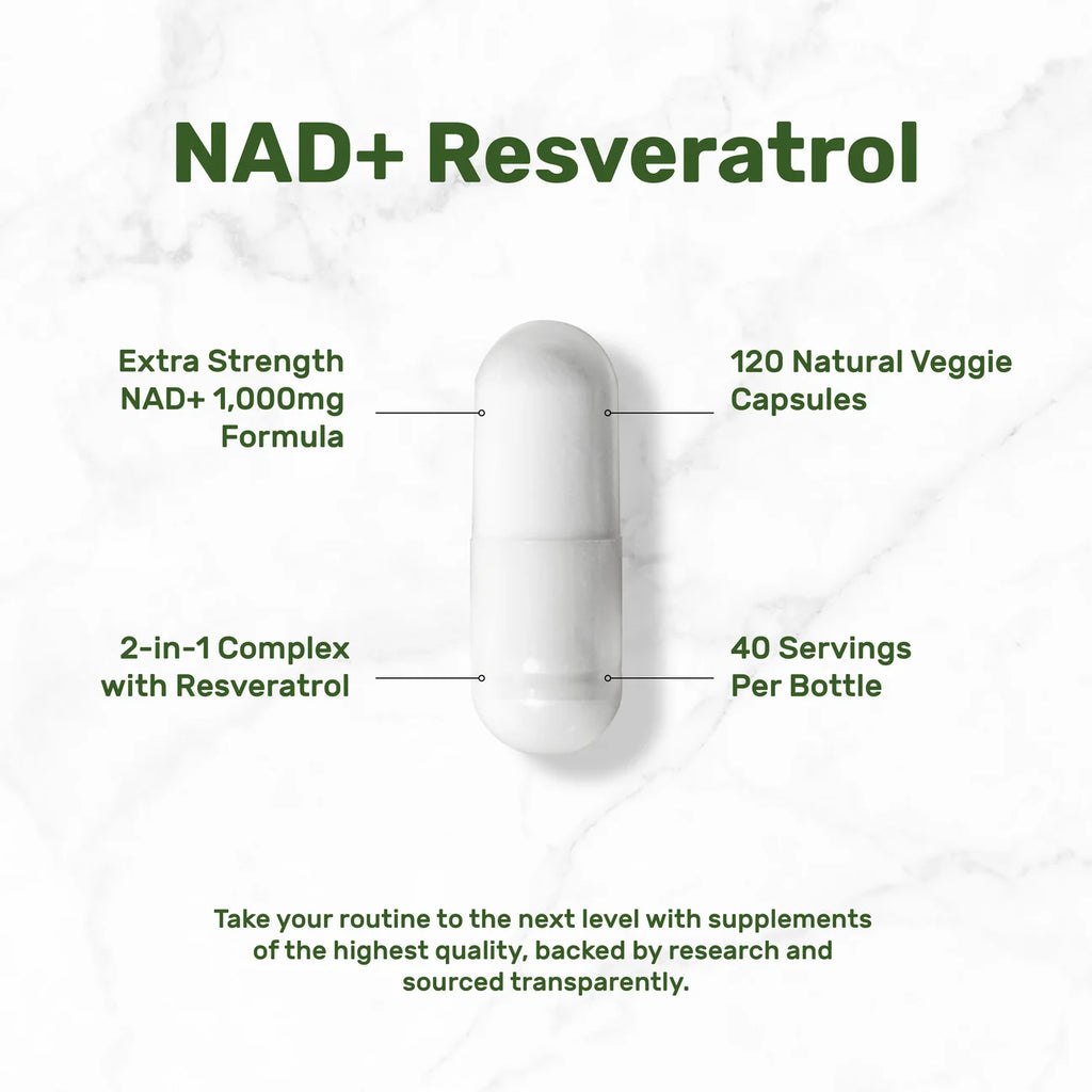 NAD+ Resveratrol 1.000mg Deal Supplement (120 cápsulas)