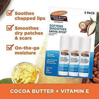Pack X 3 Barra Hidratante con Manteca de Cacao Palmers (42 gramos)