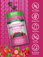 Multivitamínico para Mujer con Colágeno y Biotina Nature's Truth (70 gomitas)