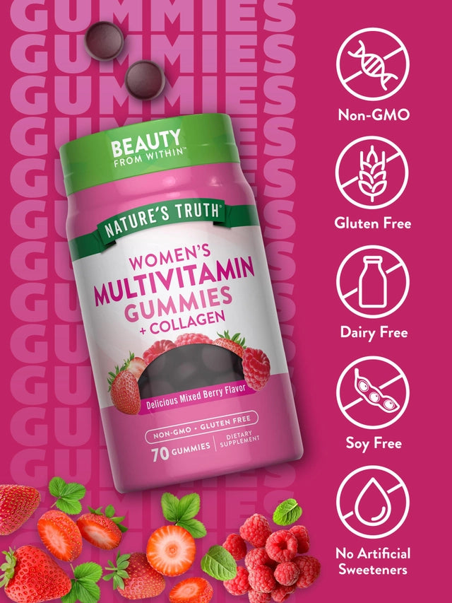 Multivitamínico para Mujer con Colágeno y Biotina Nature's Truth (70 gomitas)