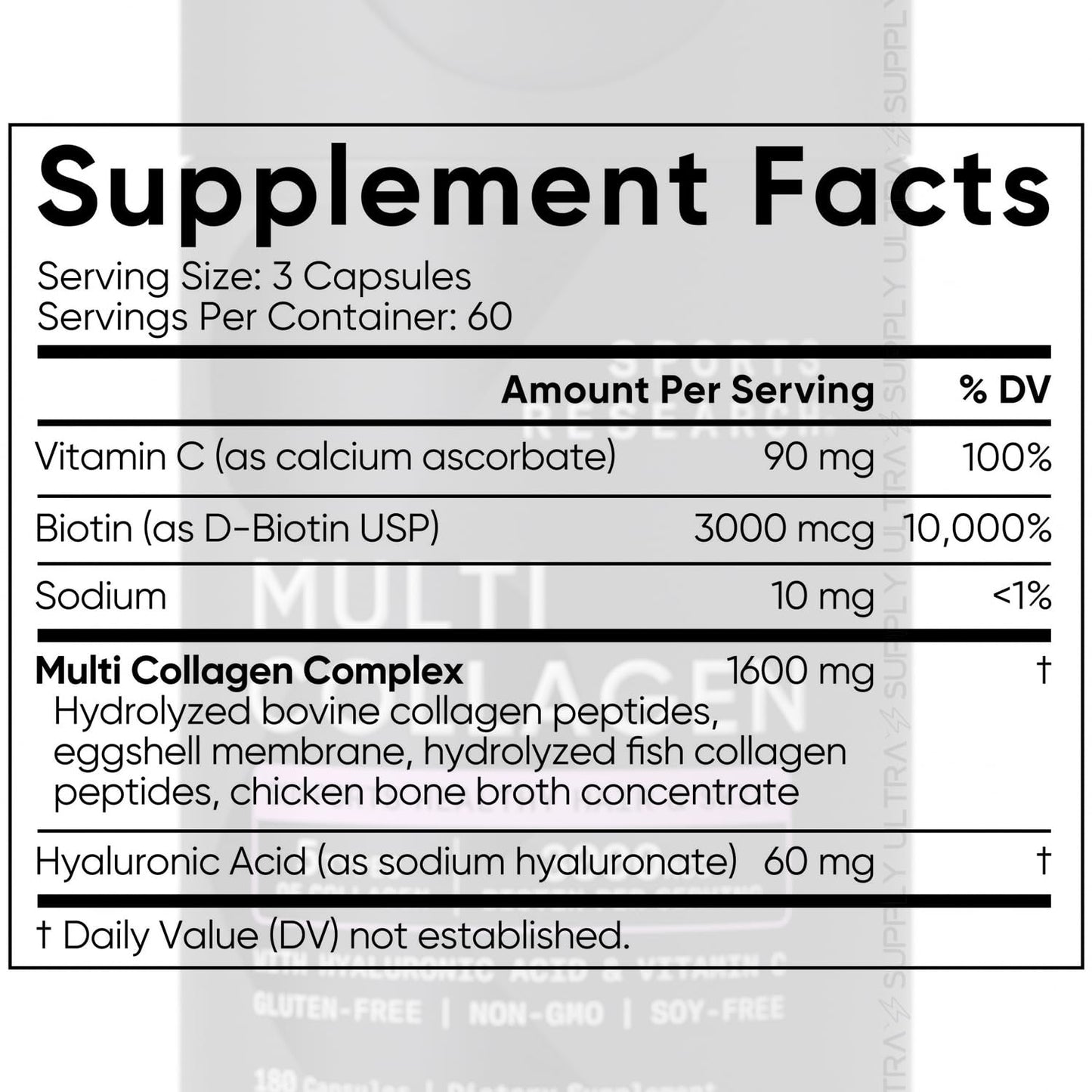 Multi Colágeno Sports Research (180 cápsulas)