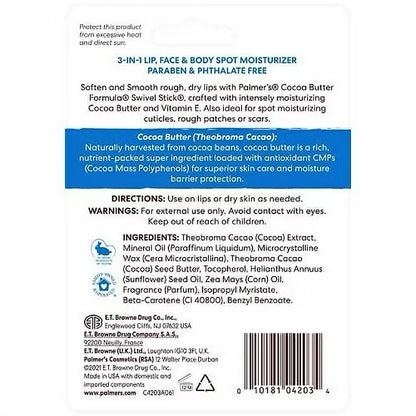 Pack X 3 Barra Hidratante con Manteca de Cacao Palmers (42 gramos)