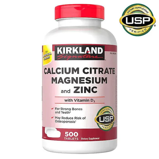 Calcio citrato, Magnesio y Zinc Kirkland (500 tabletas)