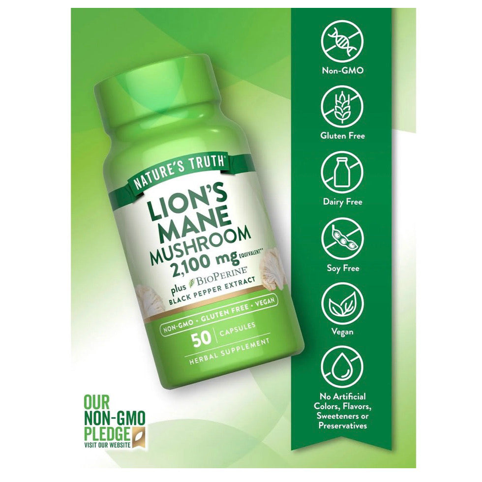 Melena de León Nature's Truth 2.100mg (50 cápsulas)