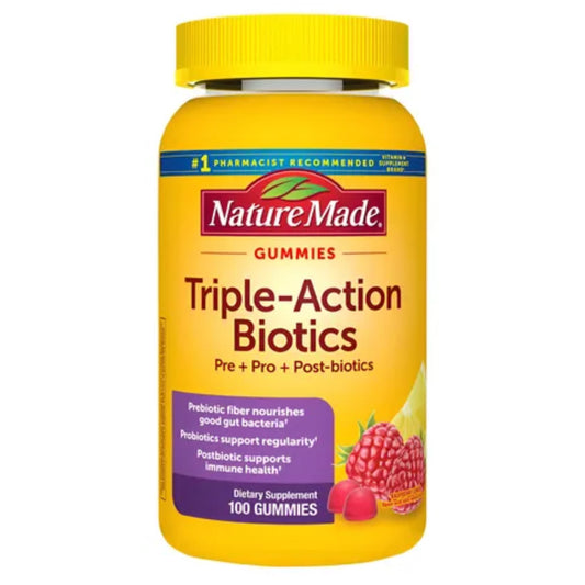 Triple Action Bioticos (Pre+ Pro + Post-biotics) Nature Made (100 gomitas)
