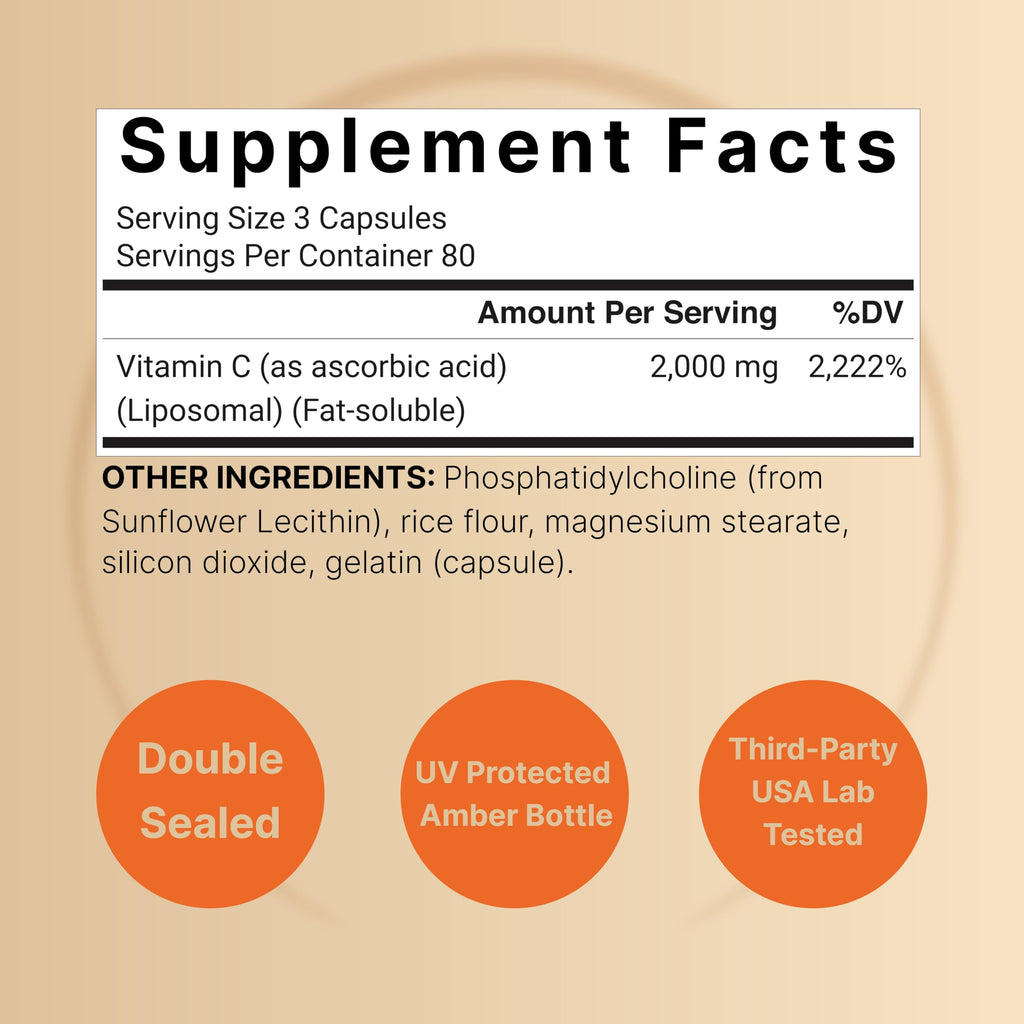 Vitamina C liposomal 2000 mg NatureBell (240 cápsulas)