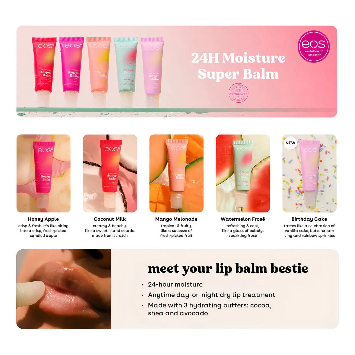 Hidratante de Labios EOS Super Balm (5 Unidades)