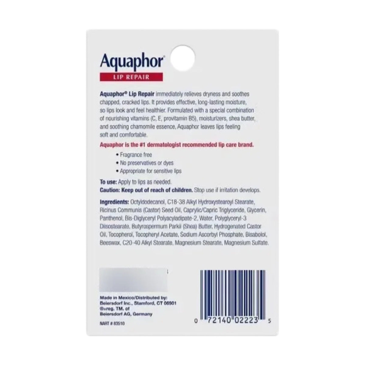 Hidratante de Labios Lip Repair Aquaphor (2 unidades)