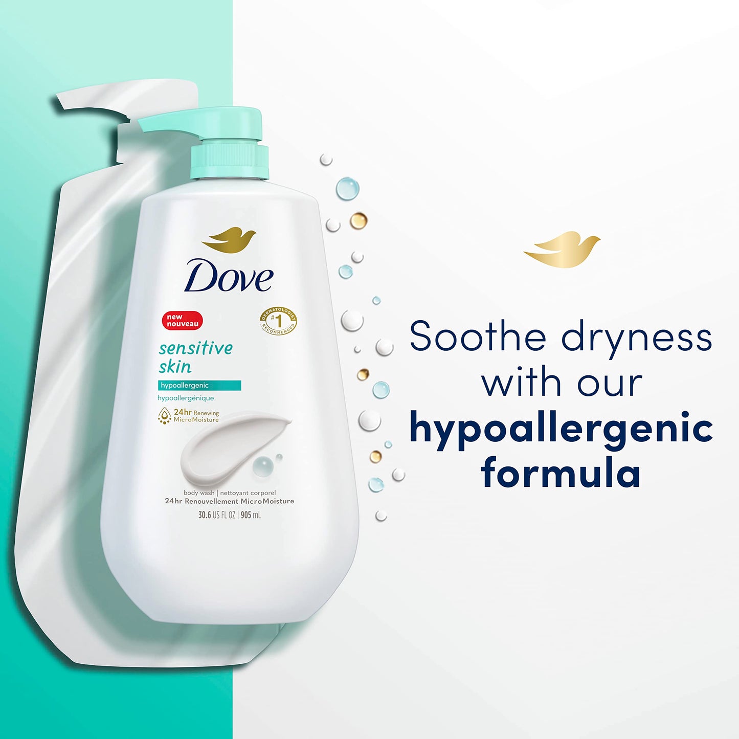 Jabón Corporal Dove Sensitive Skin (905ml)