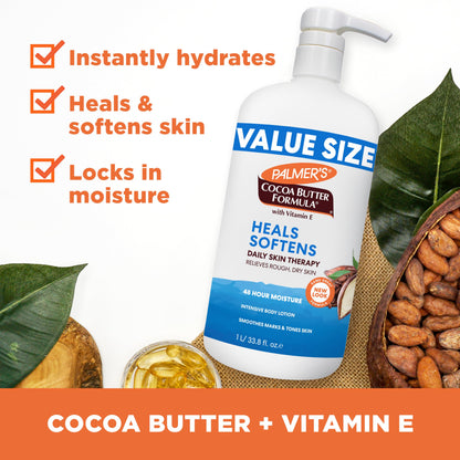 Crema Hidratante Corporal con fórmula de Manteca de cacao Palmers (1 Litro)
