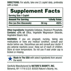 Zinc 50mg Nature's Bounty (400 Capletas)
