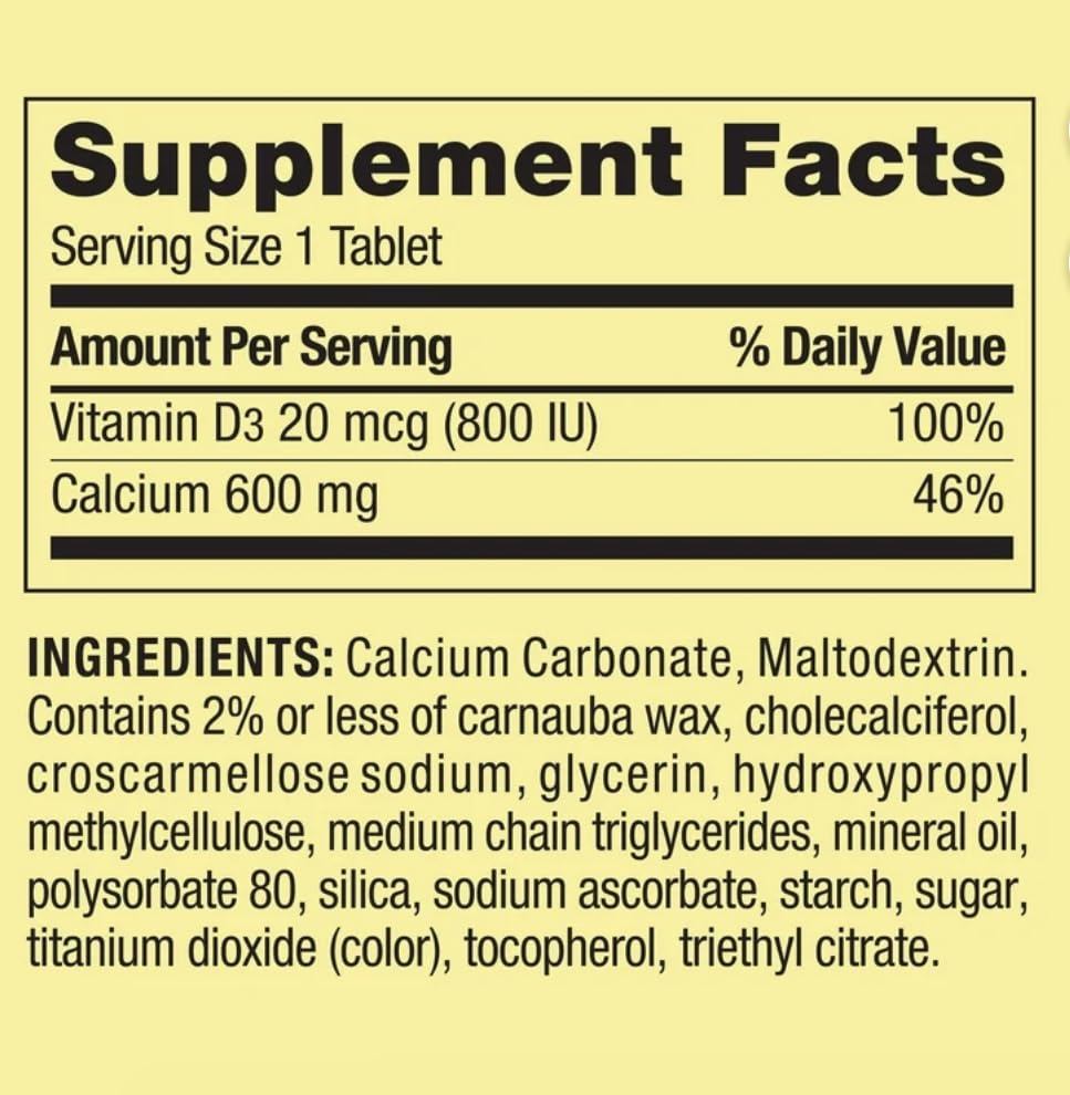 Calcio Spring Valley 600mg (250 tabletas)