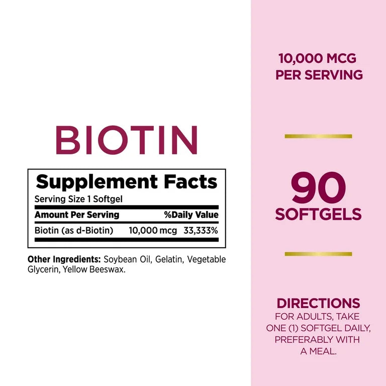 Biotina Nature's Bounty 10.000mcg (90 softgels)