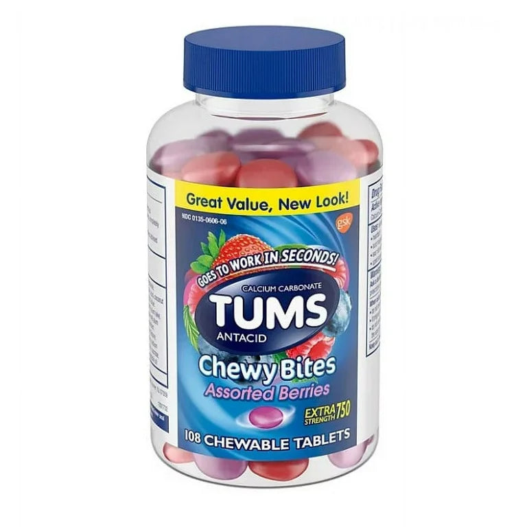 Tums Antiácido Assorted Berries (108 tabletas masticables)
