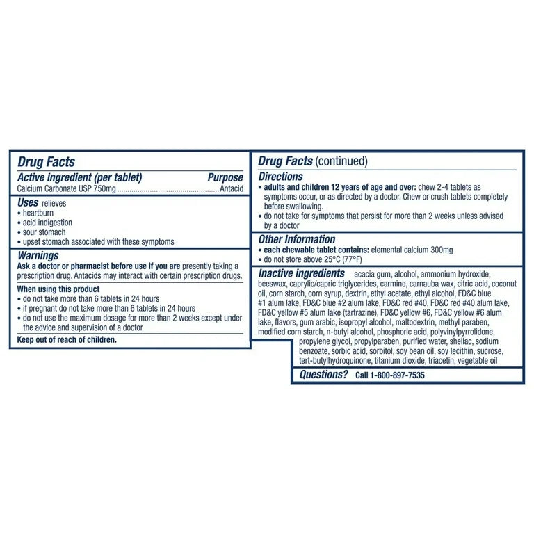 Tums Antiácido Assorted Berries (108 tabletas masticables)