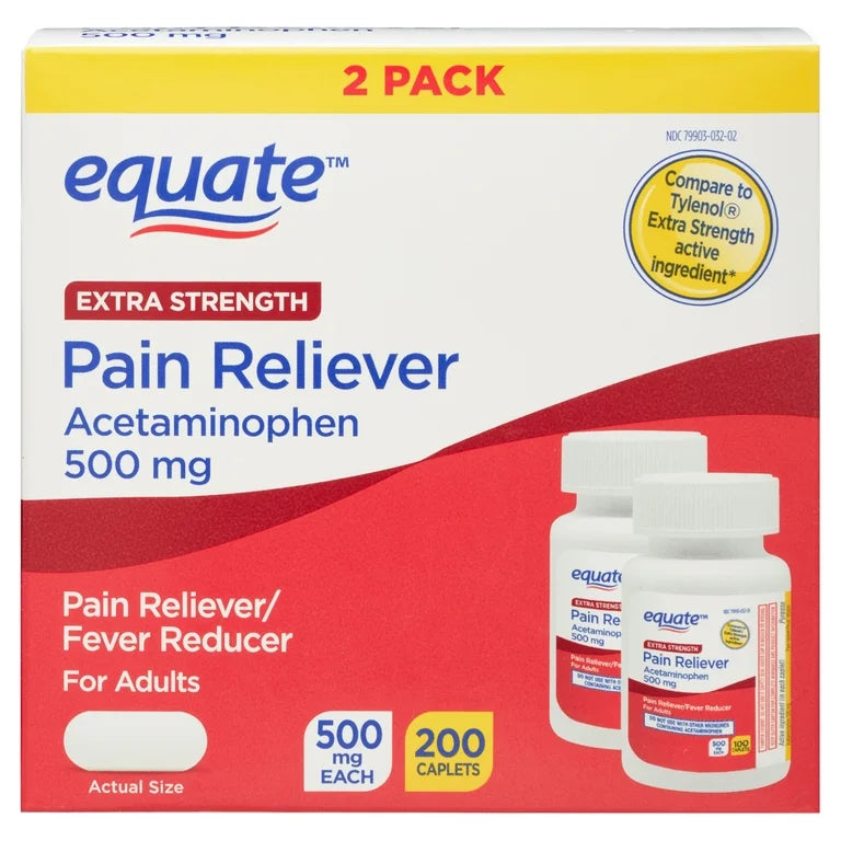 Acetaminophen Equate 500mg (2 pack-200 capletas)