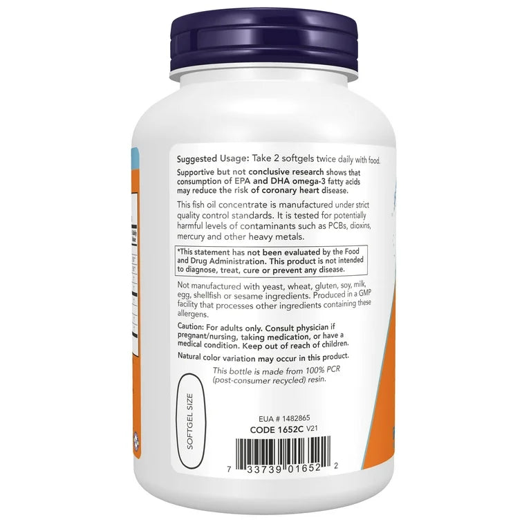 Omega-3 Fish Oil NOW (200 softgels)