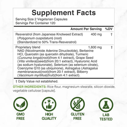 Resveratrol Complex Deal Supplement 2.000mg (240 cápsulas)
