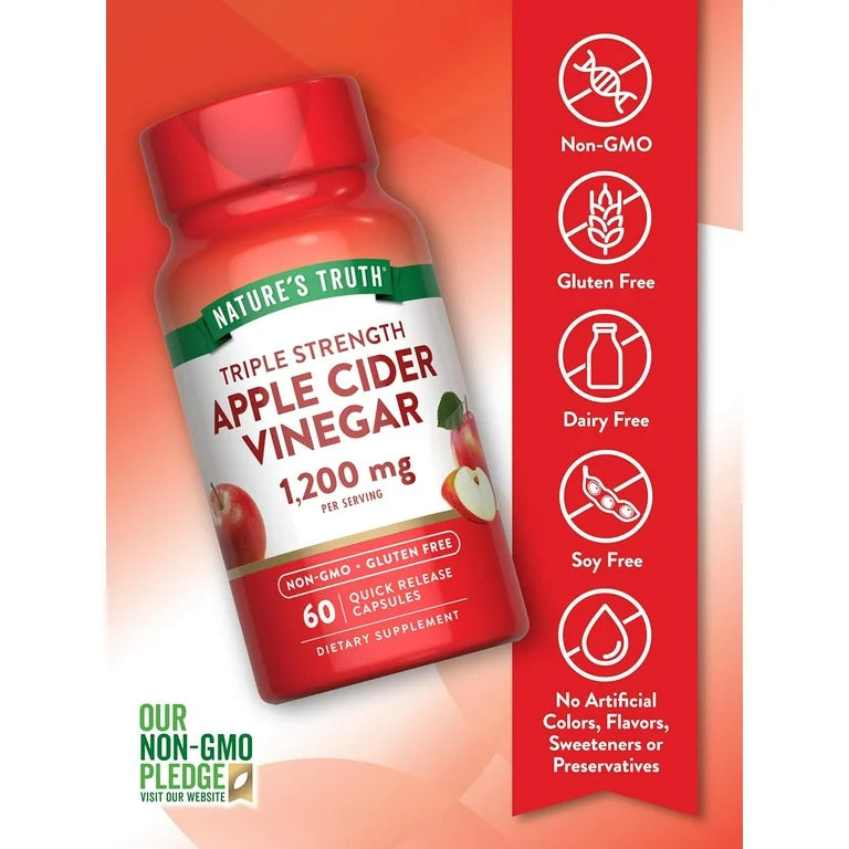 Vinagre de Sidra de Manzana Nature's Truth 1.200mg (60 cápsulas)