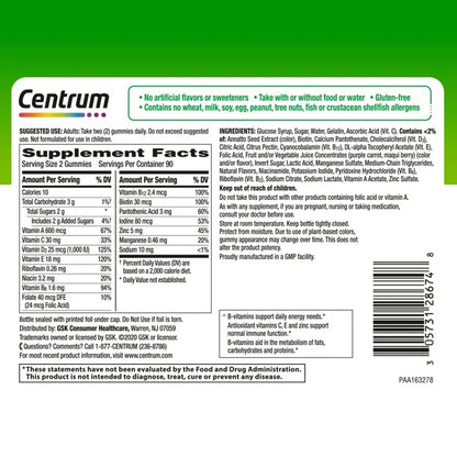 Centrum Adultos MultiGummies (180 gomitas)