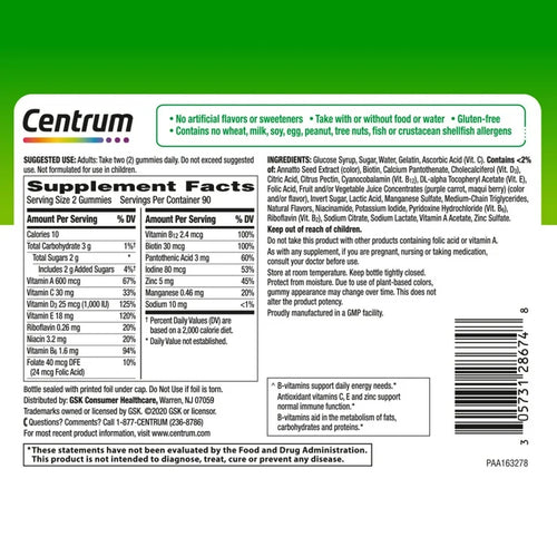 Centrum Adultos MultiGummies (180 gomitas)