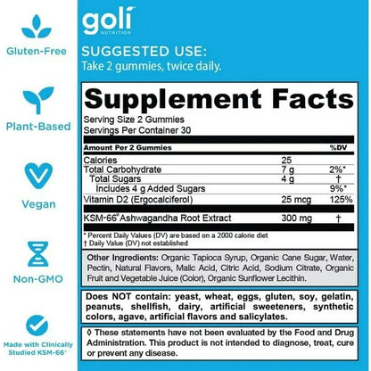 Ashwagandha GOLI (60 gomitas)