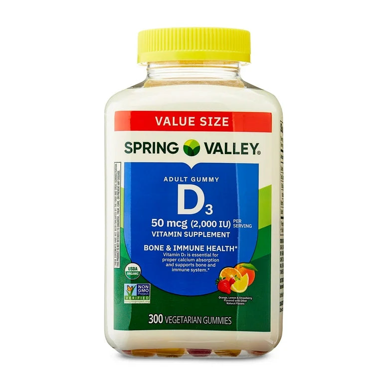 Vitamina D3 Spring Valley 50mcg(2.000IU) (300 gomas)